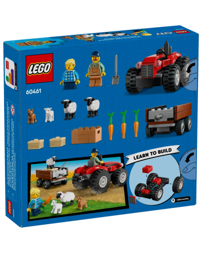 LEGO Constructor City Red Farm Tractor With Trailer and Sheep 60461 / 5702017812618