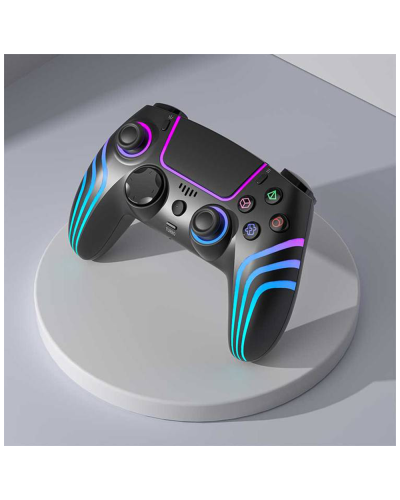 Oyun manipulyatoru Porodo PS4 with Cool Light Patterns Black