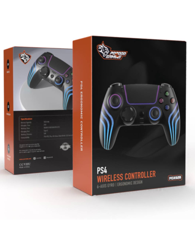 Oyun manipulyatoru Porodo PS4 with Cool Light Patterns Black