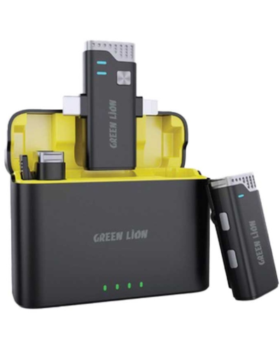 Blogger Microphone Green Lion 2in1 360  USB-C to Lightning Black