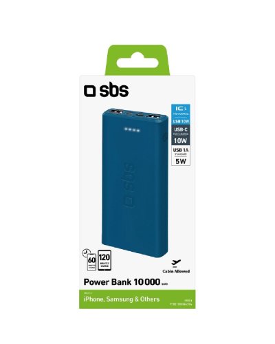 SBS Powerbank 10000 mAh Fast Charce Blue TTBB10000FASTA