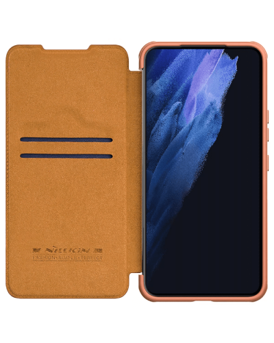 Qoruyucu örtük Nillkin Samsung S22 Qin Pro Leather Brown 5519