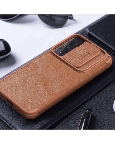 Qoruyucu örtük Nillkin Samsung S22 Qin Pro Leather Brown 5519