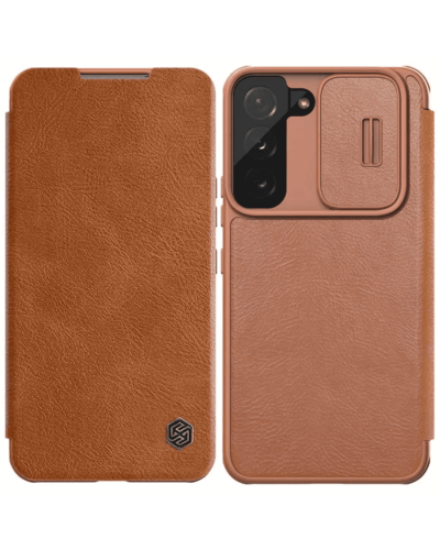 Qoruyucu örtük Nillkin Samsung S22+ Qin Pro Leather Brown 5540