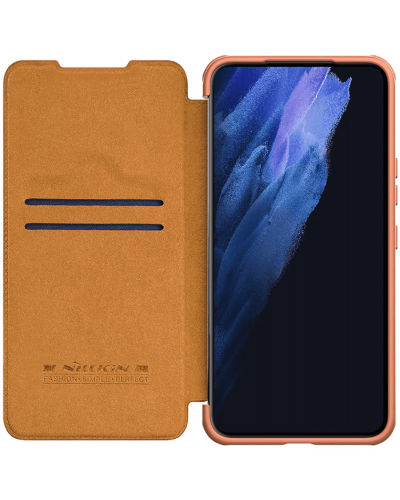 Qoruyucu örtük Nillkin Samsung S22+ Qin Pro Leather Brown 5540