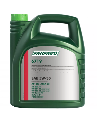 Mühərrik yağı Fanfaro 6719 SN for VW, Audi/Skoda/Seat SW-30 5L Metal
