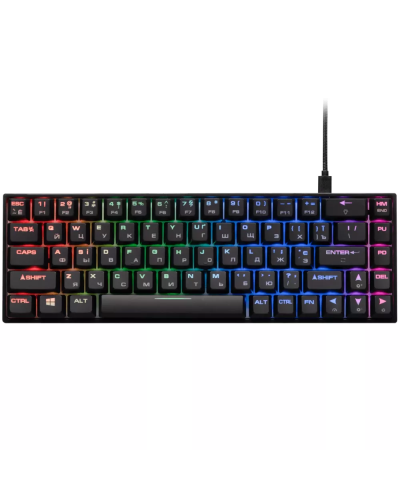 Gaming Keyboard  2E KG370 RGB 68 Key Gateron Blue Switch Black