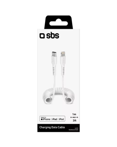Cable SBS Type-C to Lightning MFI Spiral Cable 1M White / TECABLELIGTCSW
