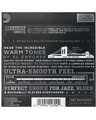 D-Addario ECG24 XL Chromes Flatwound 11-50 Jazz Light