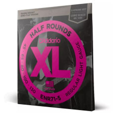 D-Addario ENR71-5 XL Half Rounds Nickel 45-130 Long Scale