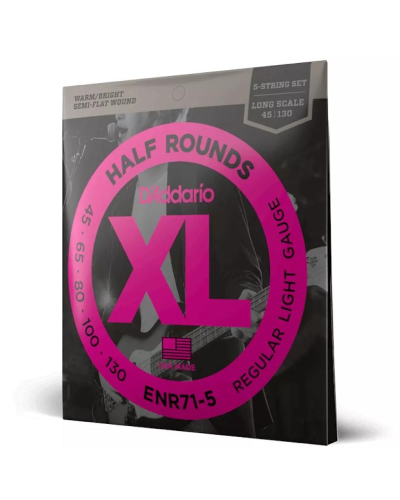 D-Addario ENR71-5 XL Half Rounds Nickel 45-130 Long Scale