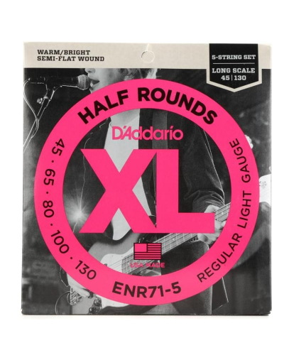 D-Addario ENR71-5 XL Half Rounds Nickel 45-130 Long Scale