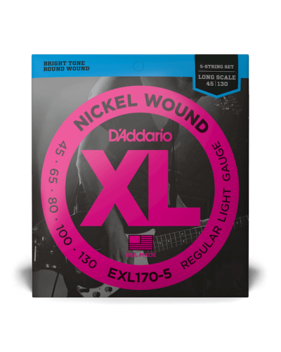 D-Addario EXL170-5 XL Nickel Wound 45-130 Regular Light