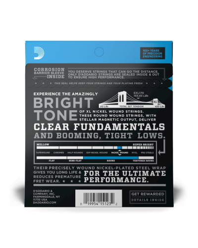 D-Addario EXL170 XL Nickel Wound 45-100 Regular Light