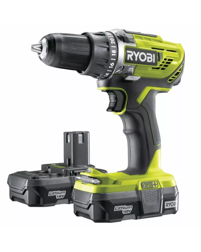 Drel-şurup bağlayan Ryobi R18DD3-213S (Bag+2X1.3)