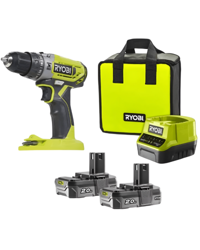 Drel-şurup bağlayan Ryobi R18DD3-220S (Bag+2X2.0)