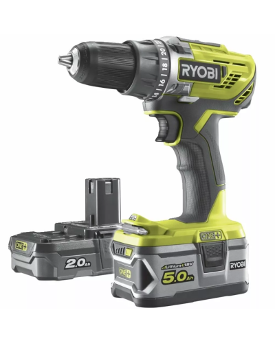 Drel-şurup bağlayan Ryobi R18DD3-252S (Bag+2.0&5.0)