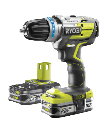 Drel-şurup bağlayan Ryobi  R18PDBL-225S (BAG+2X2.5)