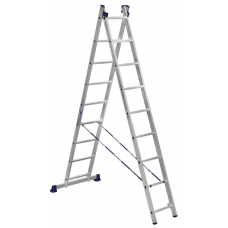 Nərdivan Alumet 9 pilləli iki hissəli aluminium (Tam və /\ şəklində) (H2 5209)