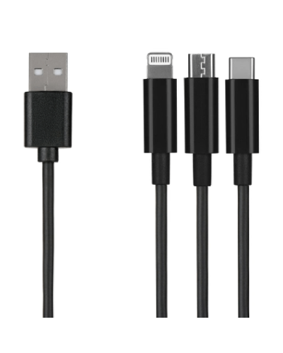 Cable 2E 3İn1 1.2M Black