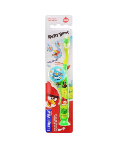 Uşaq diş fırçası Longa Vita Angry Birds 5+ AB-1 6934393806199 yaşıl