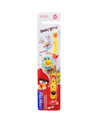 Uşaq diş fırçası Longa Vita Angry Birds 5+ AB-1 6934393806199 qırmızı