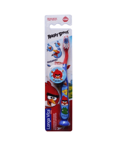 Uşaq diş fırçası Longa Vita Angry Birds 5+ AB-1 6934393806199 mavi