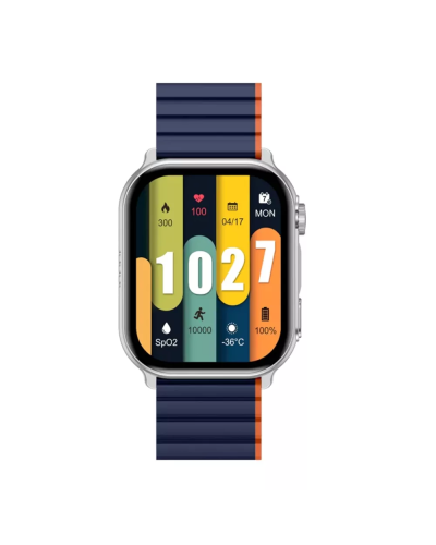 Kieslect Calling Watch KS Pro Silver / Blue Black Strap
